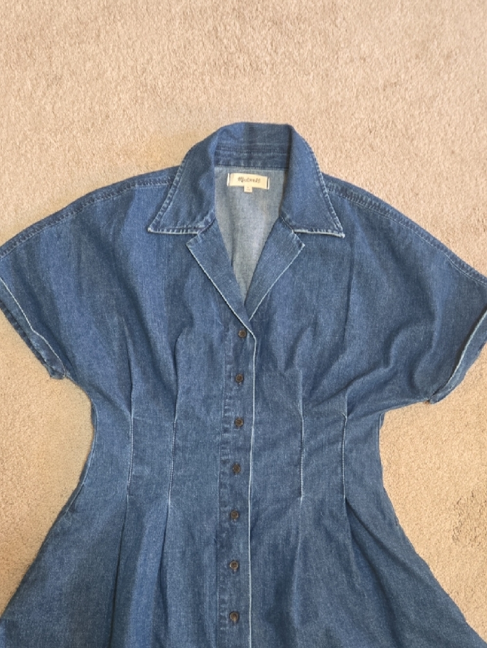 Madewell Blue Denim Button-Front Mini Dress - Picture 2 of 6